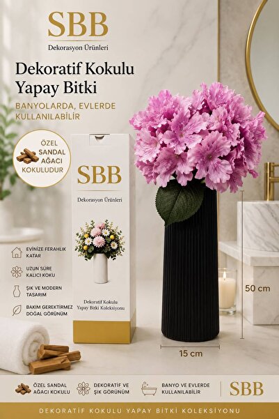 SBB Oda Kokusu - Sandal Ağacı Kokulu Dekoratif Oda Kokusu - Yapay Çiçekli Şık...
