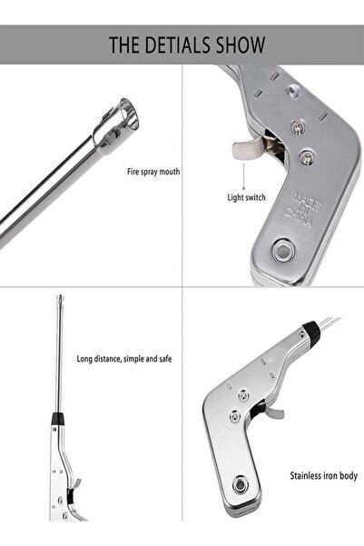 Spark-L Pack of 5 Trendful Steel Gas Lighter for Kitchen Stove, Long Lasting for Home & Restaurant
