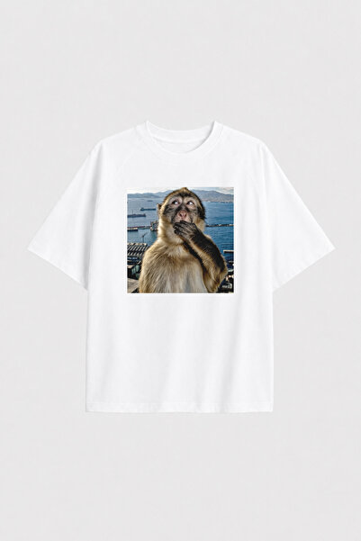 Auryne Jewelry Unisex Shy Monkey Themed T-Shirt 100% Organic Cotton Crew Neck...