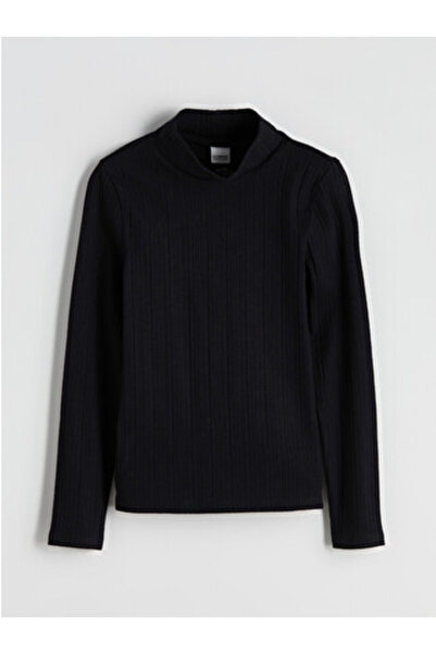 LC Waikiki New Season Black Turtleneck Girls' Knitwear Sweater