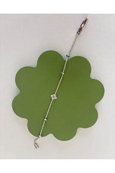 FASHION Minimal Flower Figured Waterway Zircon Stone Silver Color Bracelet