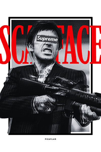 Pixaflair - Scarface - Supreme - Çerçevesiz Film Poster
