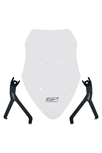 GP KOMPOZİT Mondial 125 Drift L 2018-2026 Uyumlu Ön Tur Camı Şeffaf 55 cm