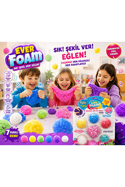 Cici Oyuncak Slimy Ever Foam 7 Renk Köpük Hamur Seti Kurumayan Duyusal Oyun H...