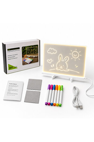 Bubitechh Işıklı Yazı Çizim Tahtası LED Drawing Board Çocuklar İçin Eğlenceli...