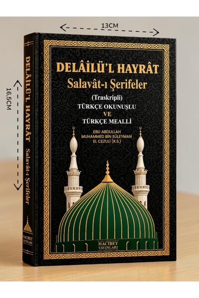 Hacıbey Yayınları Delailül Hayrat iri Yazılı Açıklamalı Türkçe okunuşlu Salav...