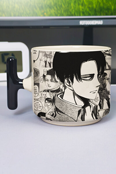 ZipZap Levi Ackerman Anime Printed Ceramic Luxury Mug (1 Piece) T-Shaped Spec...