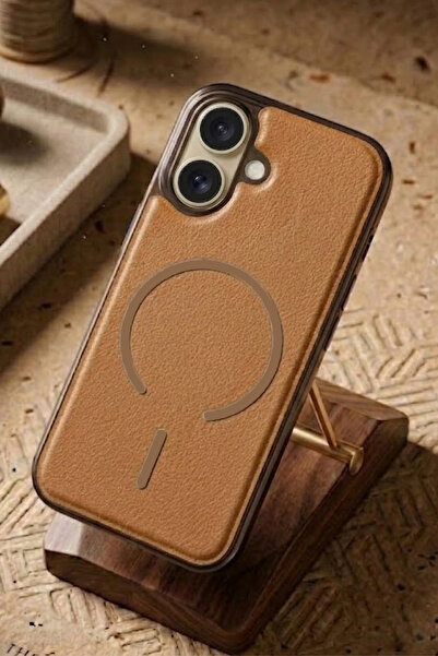 İphone 17 Uyumlu Deri Cold Magsafe Kapak Sert Ultra İnce Tam Korum Kablosuz Şarj Destekli Kılıf