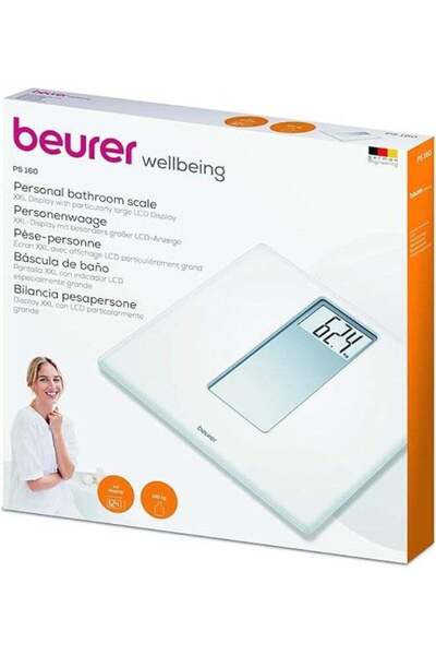 Beurer ميزان إلكتروني زجاجي أبيض 180 كجم - PS160