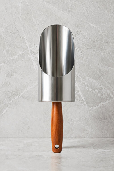 Destpak Wooden Handle Food Shovel with Wide Chamber - Both Decorative and Pra...