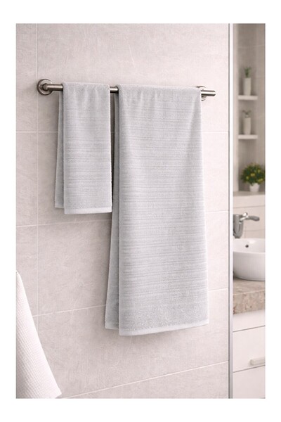 LC Waikiki Nevavm Farkıyla Santos 2-Piece Towel Set (Hand & Bath) 100% Cotton...