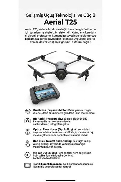 Nurcamp T25 HD Kameralı, Fırçasız Motorlu, Katlanabilir Drone