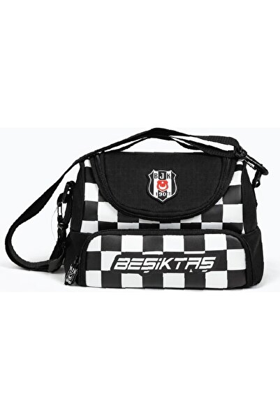 Beşiktaş Licensed Checkered Lunch Box - Black and White with Water-Repellent ...