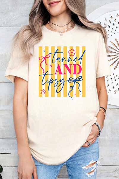 Sarah's Boutique Women's T-shirt – 100% cotton – Tanned Stripes