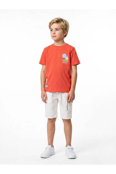 XO Kids Set de vară pentru băieți, 2 piese (bluză și pantaloni), cu geantă, v...