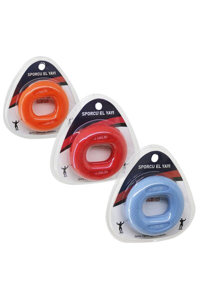 Findit HALKA MODEL RENKLİ SPORCU SİLİKON EL YAYI ÇİFT KULLANIM = 20-30LBS - 4...