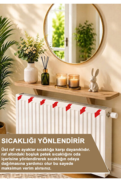 Zümra Ahşap Petek Üstü Uçan Raf Dresuar Atlantik Çam 80 cm