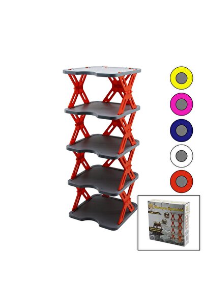 Findit YENİ NESİL AKORDİYON - KATLANIR - 5 KATLI PLASTİK AYAKKABILIK GRİ TABA...