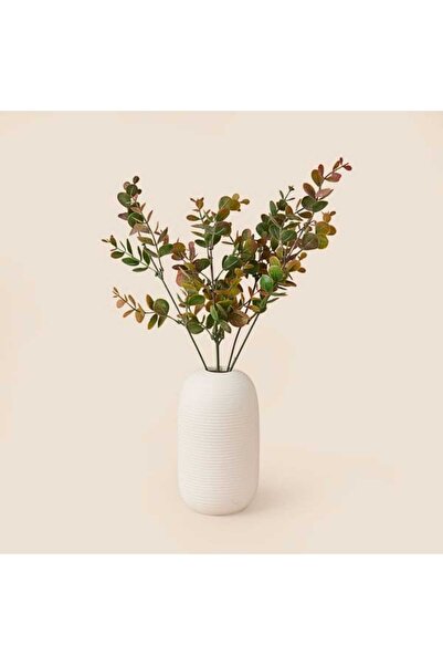 Evidea Deco Okaliptus 5'li Dal Çiçek - Yeşil / Kırmızı- 35 cm
