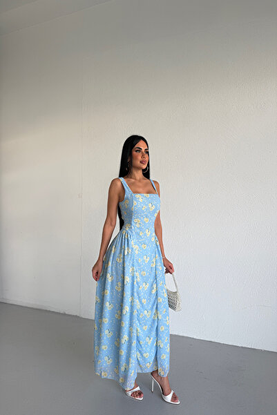 KAMACI BUTİK Strappy Floral Patterned Dress