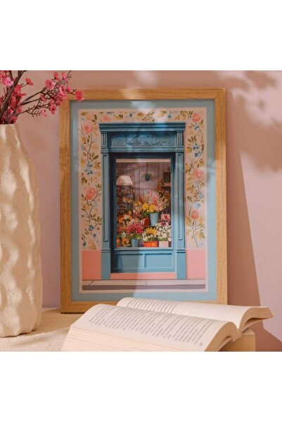 Evidea Deco Flower Cafe Duvar Panosu - Renkli - 30x40 cm