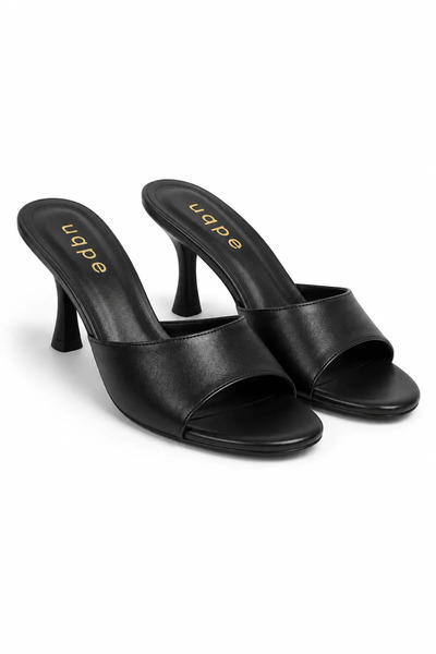 uqpe Liora Wide Single Strap Oval Toe Goblet Heeled Stylish Women's Slippers ...
