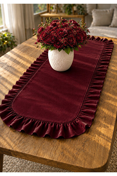 ŞAH TEXTILE DESIGN Sık Fırfırlı keten runner 40x110