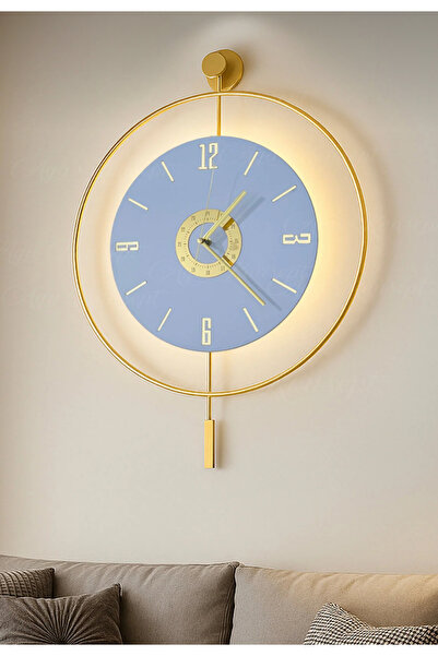 Lamra Dizayn Gold led li orta boy duvar saati 51x71cm