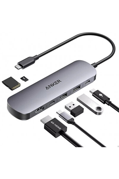 Anker Διανομέας USB-C, 2 x USB-A 3.0 - 2 x USB-C - 1 x HDMI - 1 x SD - 1 x mi...