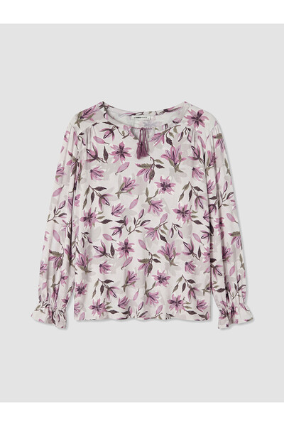 LC Waikiki Bluză cu guler floral NEVAVM, cu detalii contrastante