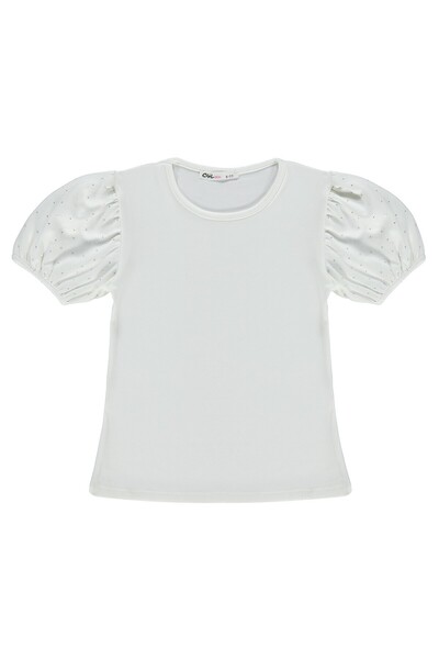 Civil Girls Stone-Embellished T-Shirt for 6-9 Years Old - Off-White