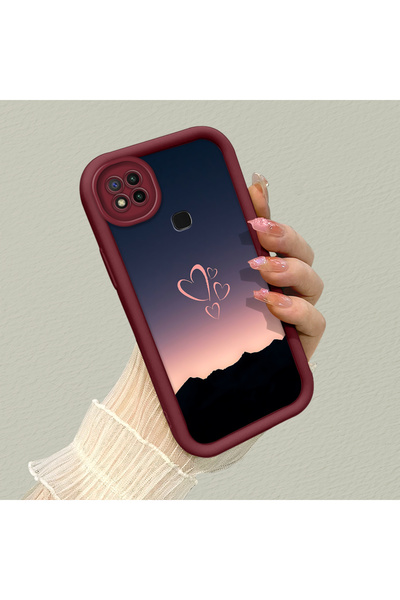 SLIMFELT Redmi 9C/10A Uyumlu Yüksek kaliteli renk geçişli kalp silikon kılıf,...