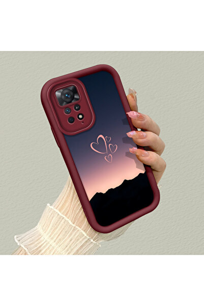 SLIMFELT Redmi Note 11 Pro 4G/5G Uyumlu Yüksek kaliteli renk geçişli kalp sil...