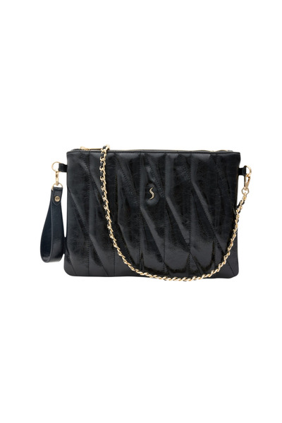 Santini Collection Women's Quilted Handbag Shoulder Bag and Crossbody Bag Clutch Bag with Chain Strap – Mila Clutch Quilted