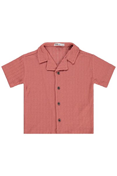 Civil Boys Square Textured Holiday Collar Shirt for 2-5 Years Old - Pink
