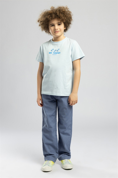 Lee Cooper Zumba Boys' Printed Crew Neck T-Shirt Blue