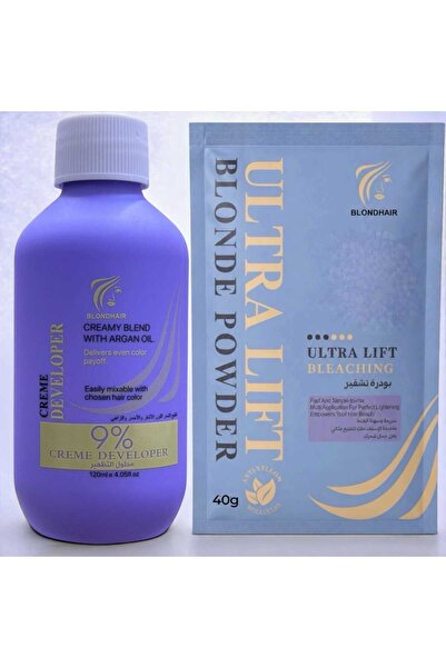 BLONDHAIR Blondhair Exfoliating Powder Kit 40g with 9% Developer Solution for...