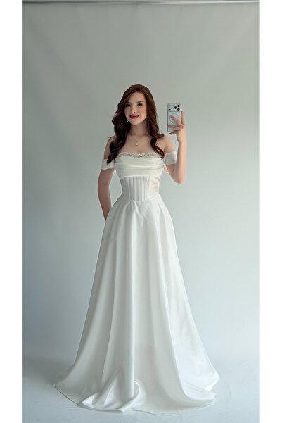 AYŞENUR DİNÇER Soft Glam Abiye Beyaz