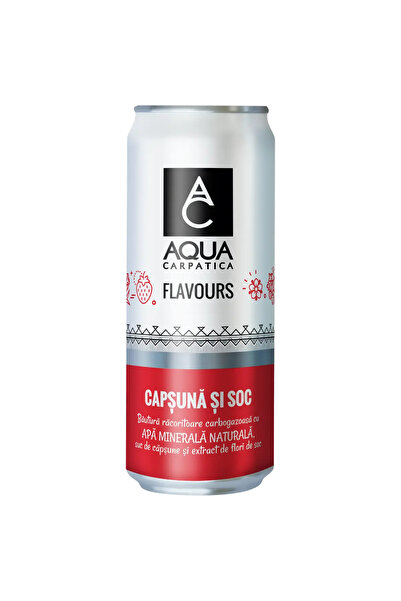Aqua Carpatica Apă aromatizată cu căpșuni și flori de soc 0.33 L