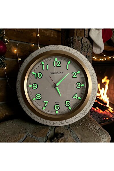 Time Gold Phosphorescent 3D Curved Glass Silent Seconds Wall Clock Diameter 3...