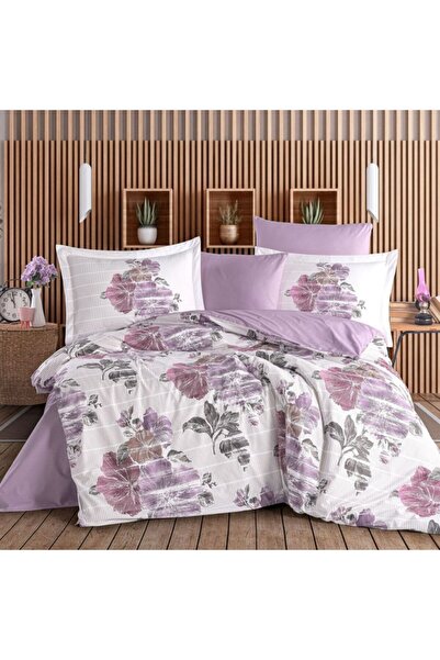 Hobby home collection Lenjerie pat dublu Sara purple, Hobby Home, poplin perc...