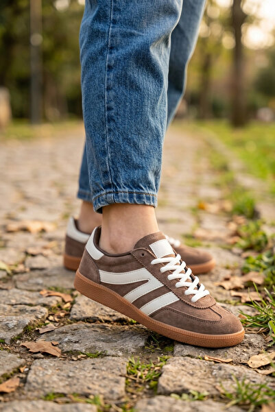 IN-STEP Street-Line Classic Milk Brown Suede-Leather Unisex Sports Shoes