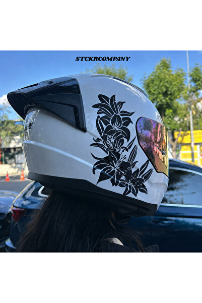 STCKRCO Çiçek Kask Sticker – Motor Kaskı İçin Premium Çiçek Sticker - Motor Ç...