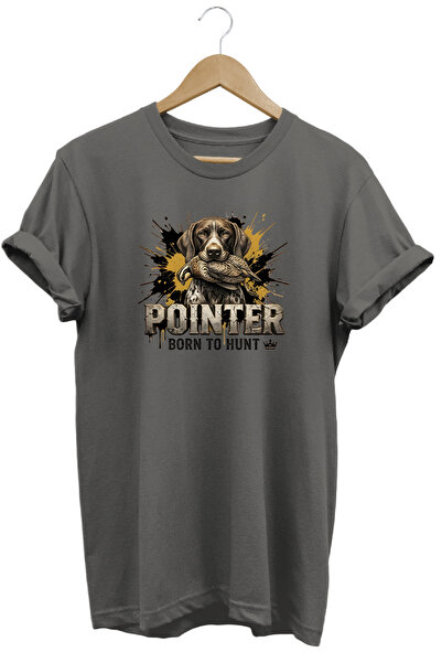 WİDİ Unisex Pointer Hunt Printed T-Shirt - Hunter Dogs Series Crew Neck Cotto...