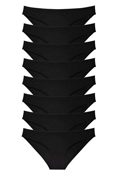 Mestore 8 Pieces Super Eco Set Lycra Women's Slip Panties Black