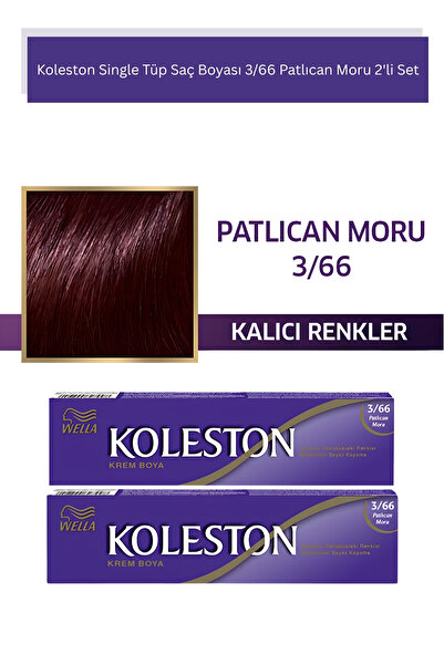 Wella Koleston Single Tüp Saç Boyası 3/66 Patlıcan Moru X2 Adet