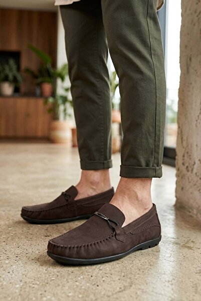 Ayakkabı Fuarı Elit Asogz488N Men's Genuine Leather Casual Shoes Brown