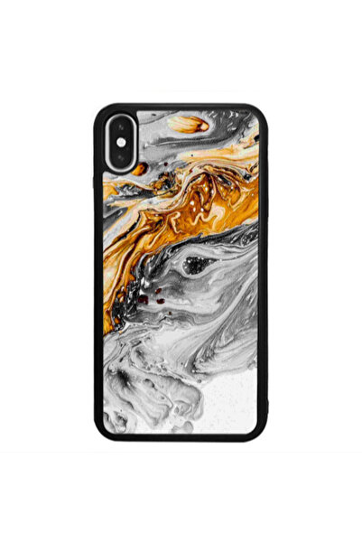 Other Apple iPhone X Marble gray Patern Black Glossy Θήκη