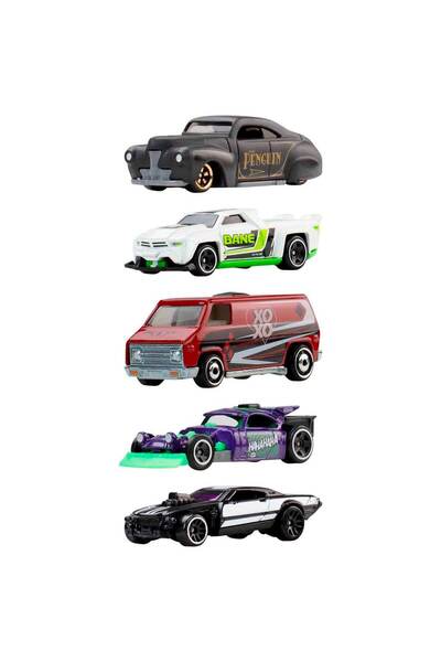 HOT WHEELS Silver Serisi Batman Temalı Die Cast Arabalar 5’li Paket