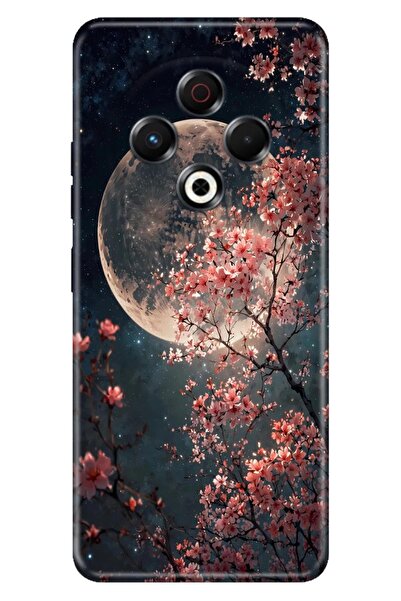 TECNO Spark 30 6.78 inç Kılıf Dolunay Moon Temalı Desenli Darbe Emici Silikon